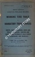 Working Time Table of Mandatory Trains - Section M - Crewe, Dunford Bridge, Dore and Totley, Liverpool, Chester and Manchester Piccadilly, also North Staffordshire and branches, 3 May 1971 to 30 April 1972 by British Railways London Midland Region